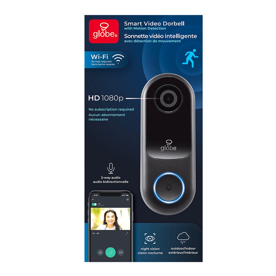 Video Doorbell, 1080p, Wi-Fi, Motion Detection