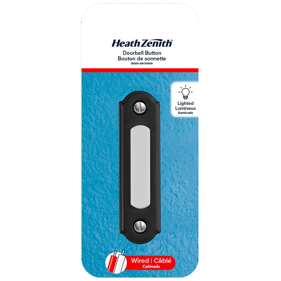 Illuminated Metal Push Button, Black Wire