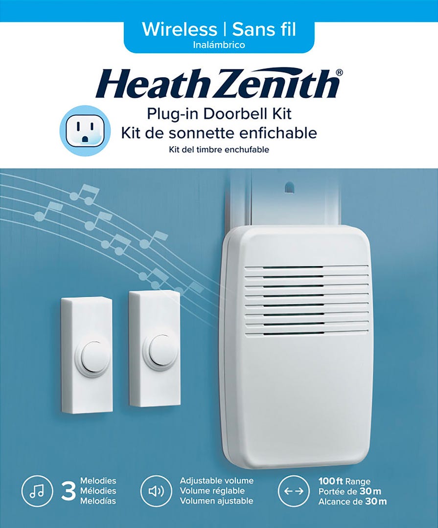 Wireless Plug-In Doorbell Set, White