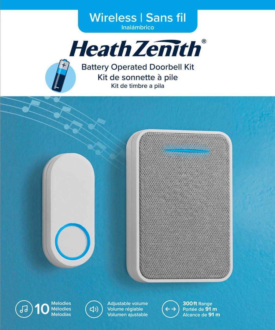Wireless Doorbell Set, Grey Fabric