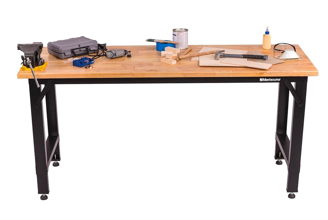 Adjustable Height Work Table, Steel, 6 ft.