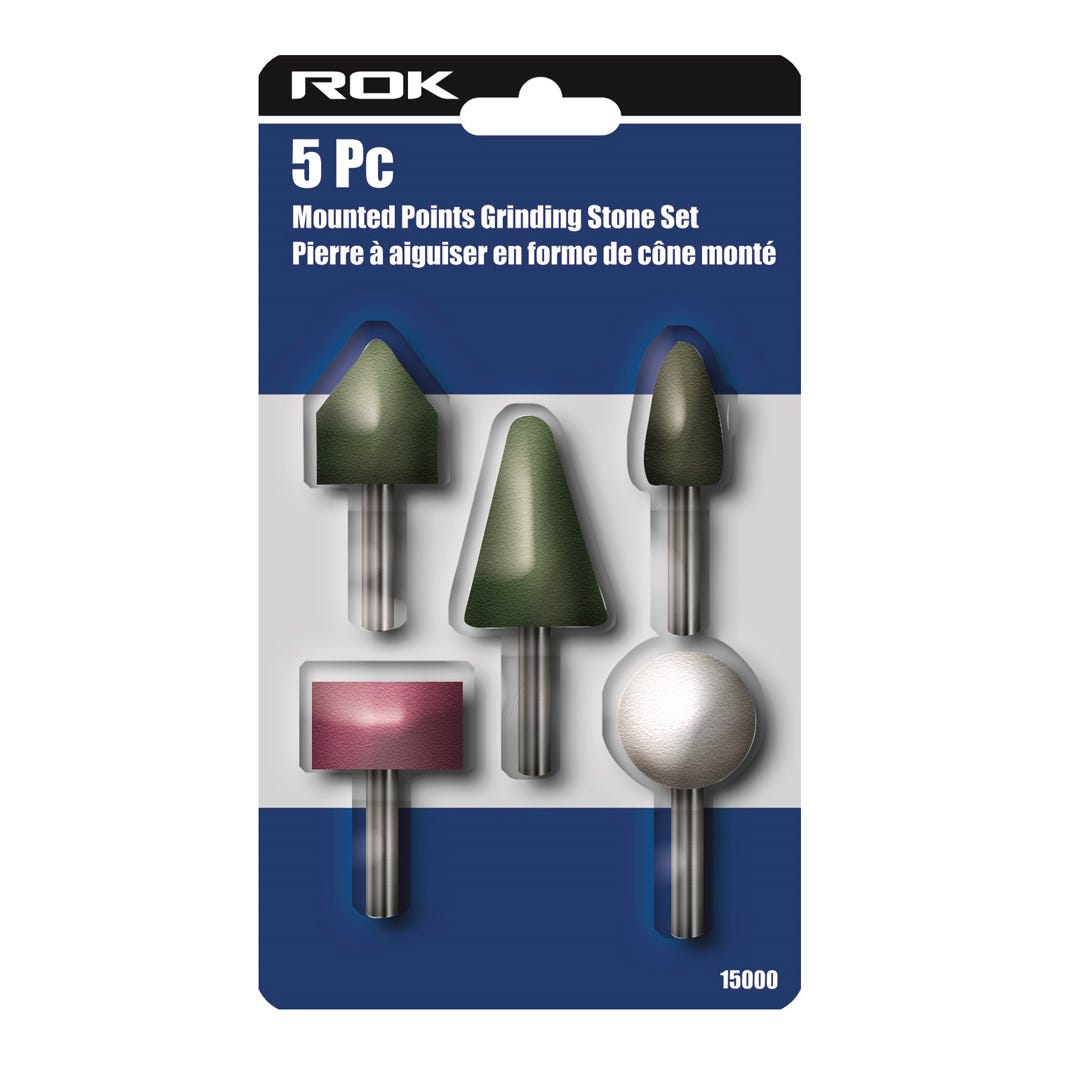 ROK Mounted Points Grinding Stone, 5/Pack