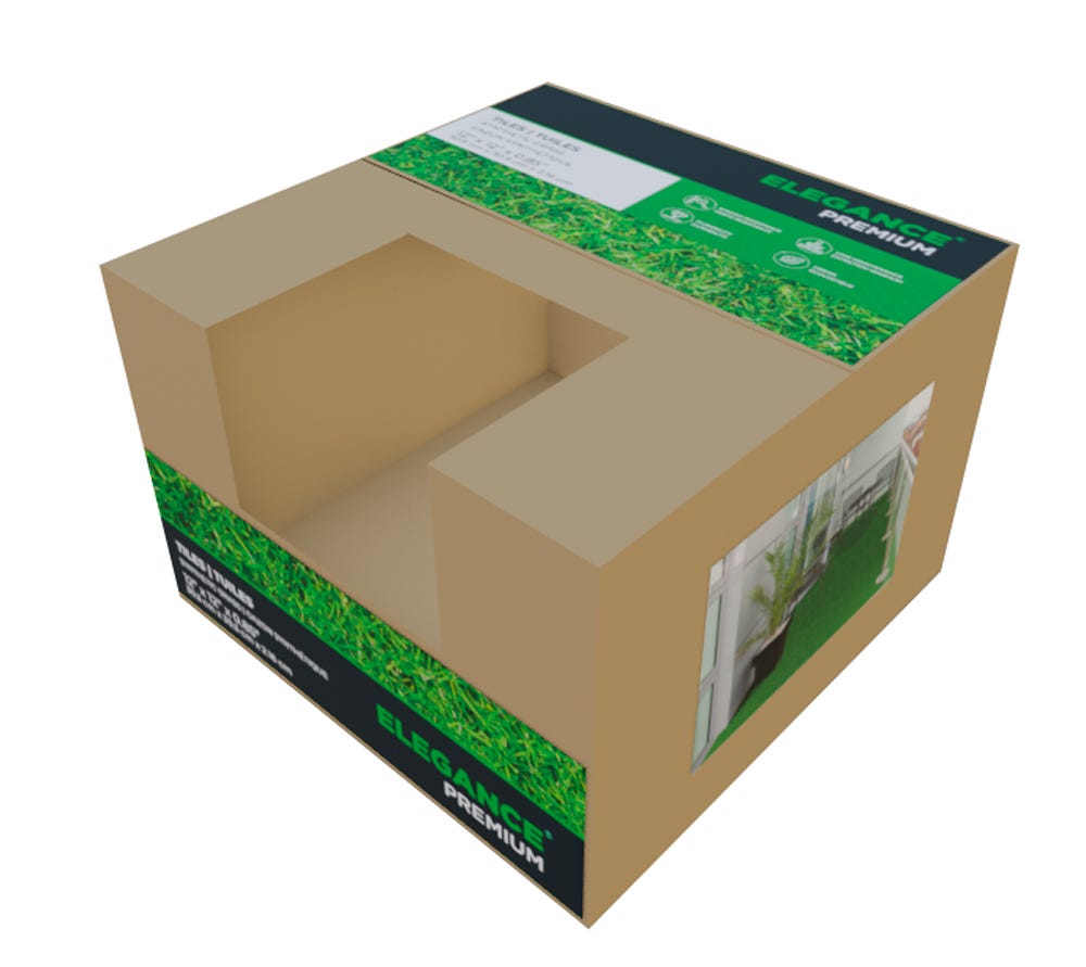 ELEGANCE PREMIUM Synthetic Grass Tile, 12 in. x 12 in.
