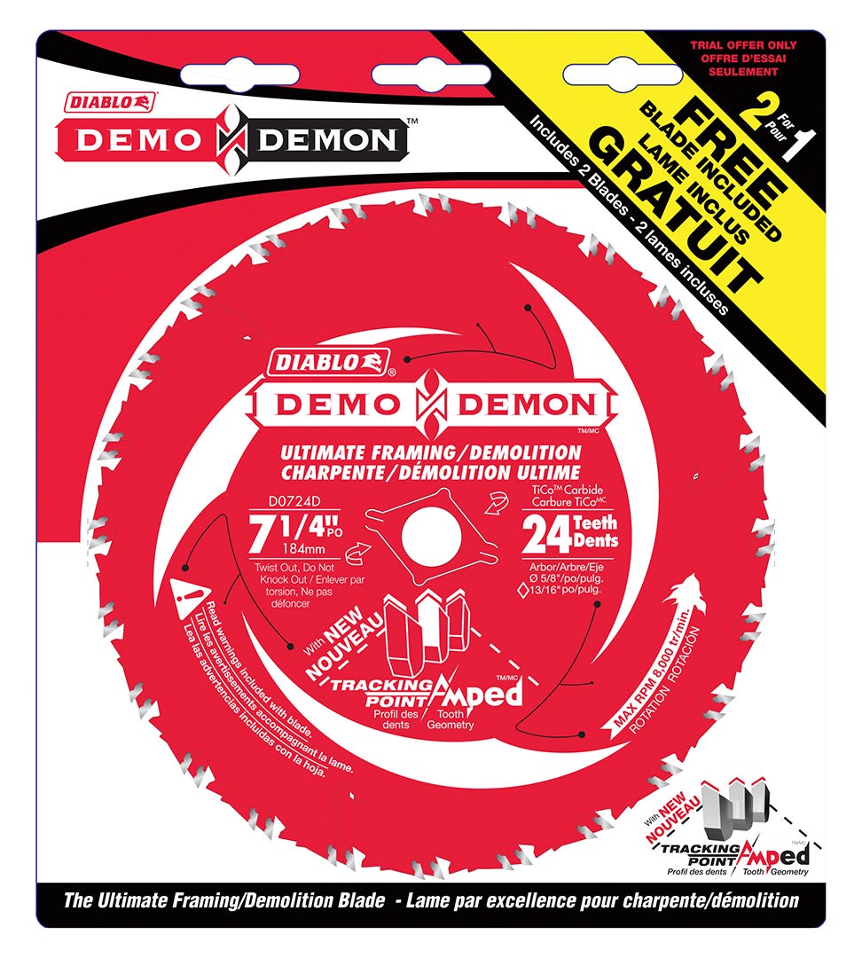 Diablo Demolition Blades, 2/pk, 7.25-in