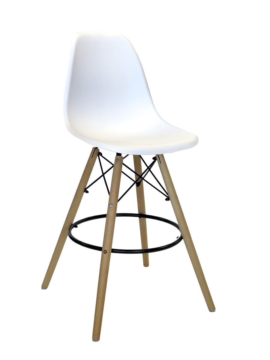 Set of Two BRANDY Counter Stool, White, 21.75-in. X 41.25-in. X 26.5-in.