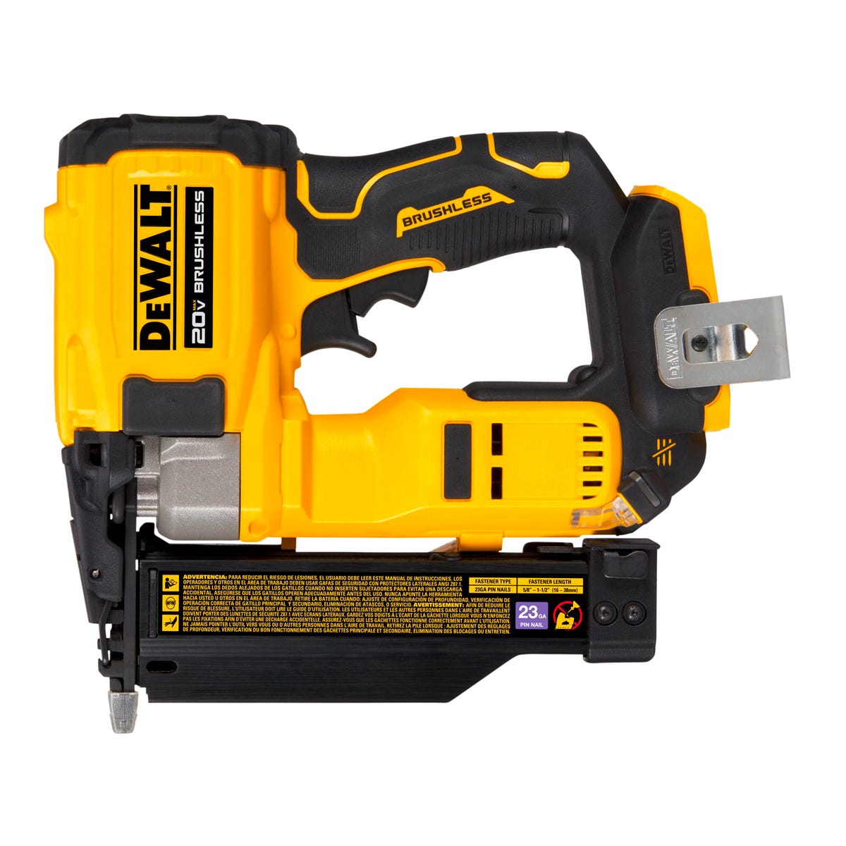 Brushless Cordless Pin Nailer, 20V MAX, 23 cal.- (Tool Only)