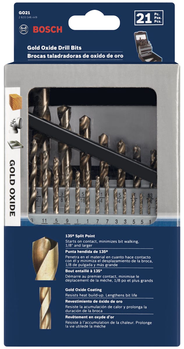 Bosch 21 Pc Gold Oxide Drill Set