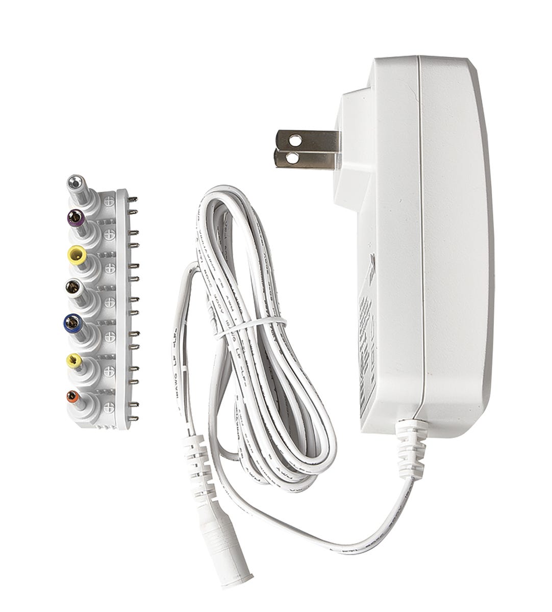 25000Ma Universal Ac to Dc Adapter, 2.11-in. X 3.82-in. X 1.29-in., White