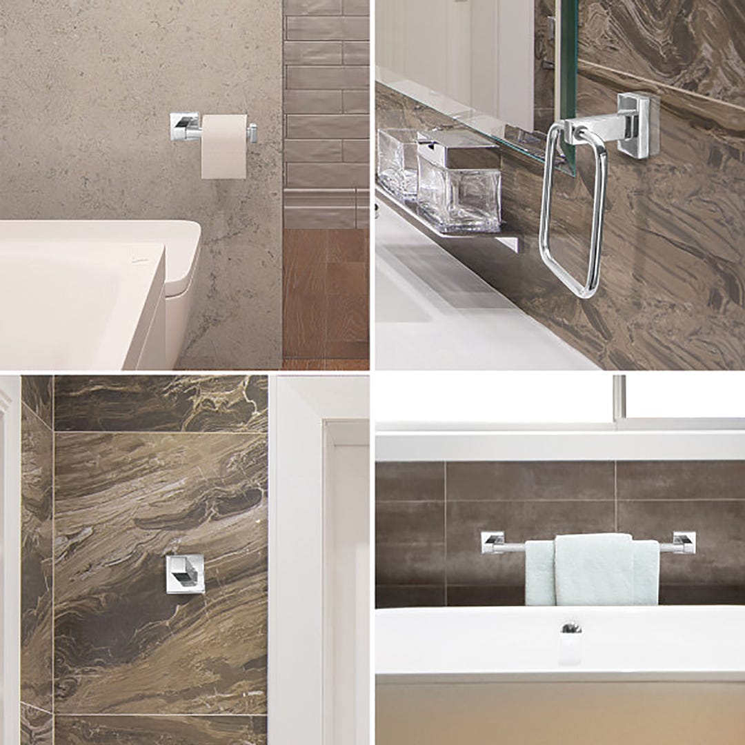 FINN Bathroom Accessories Set, Chrome, 4 Pieces