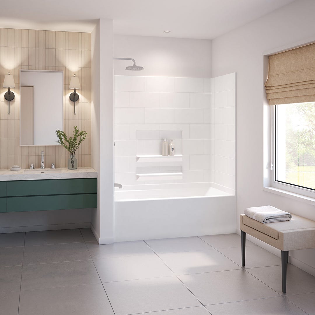 Acrylic Alcove Bathtub with Left Drain