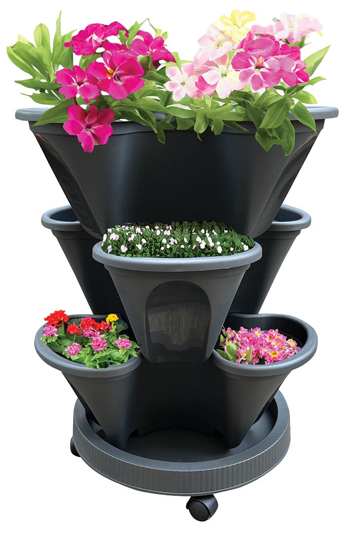 Planter with wheel, 3 Bins