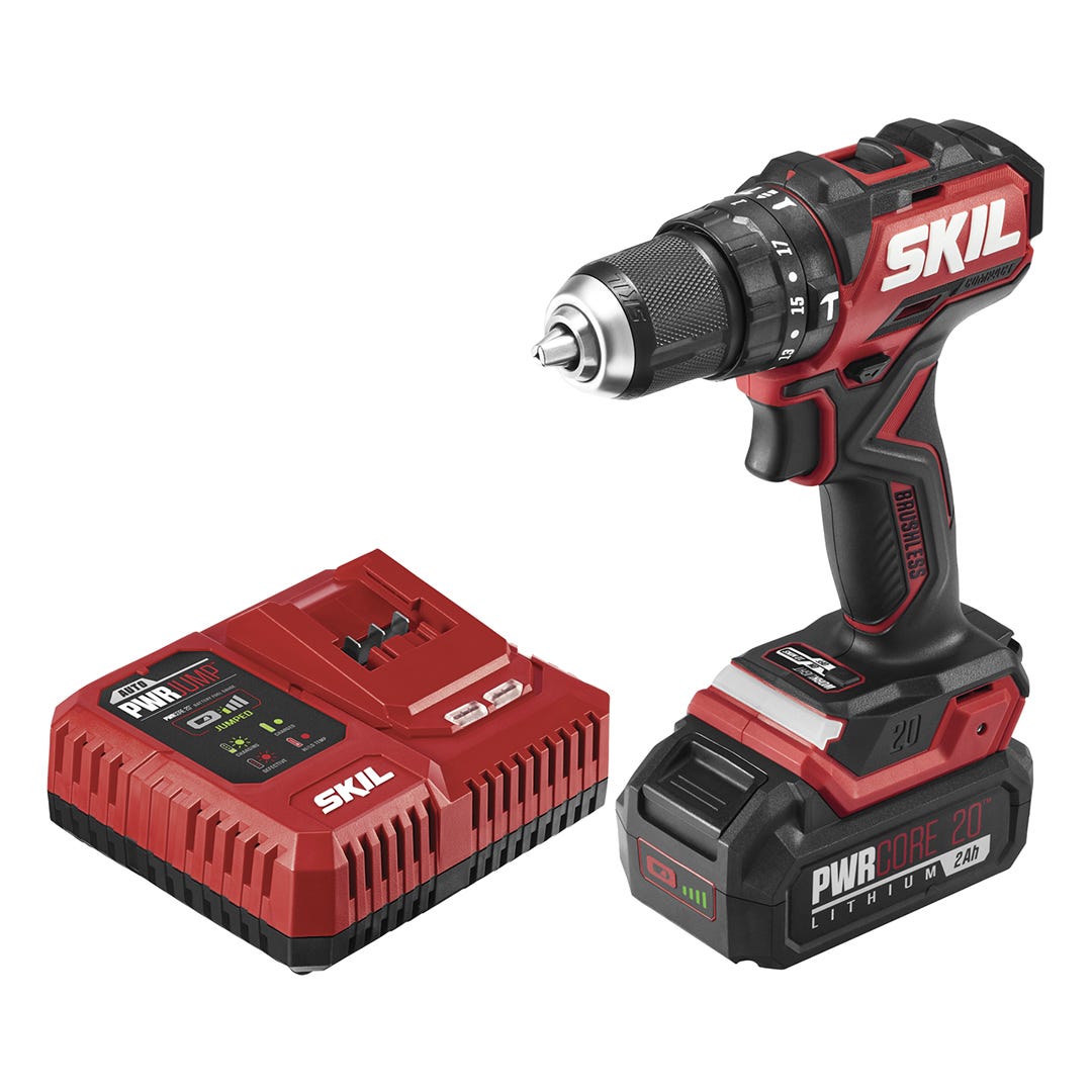 SKIL 20V Compact Hammer Drill Kit, Brushless, with Battery and Charger