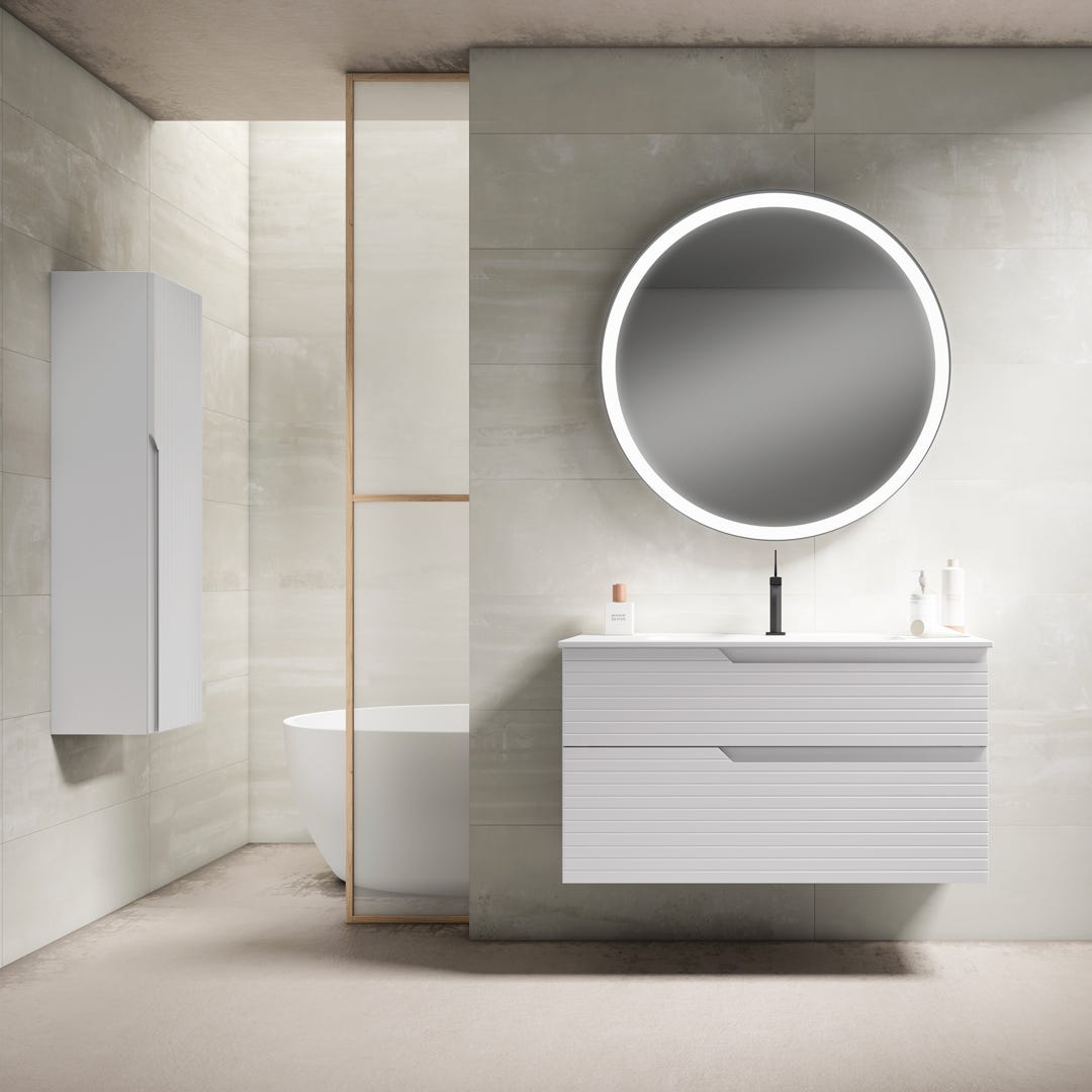 IRIS Wall-Mount Vanity, 40 in., blanco
