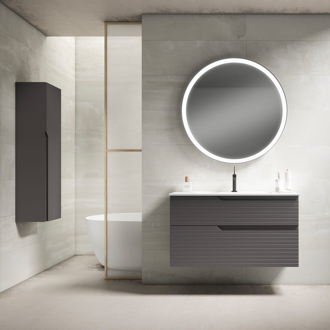 IRIS Wall-Mount Vanity, 40 in., ceniza