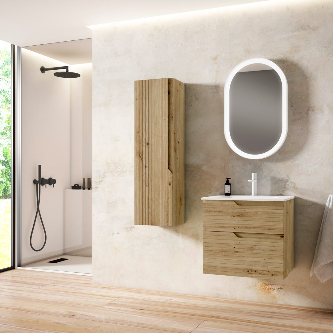 IRIS Wall-mounted Vanity, 24 in., Roble Costa