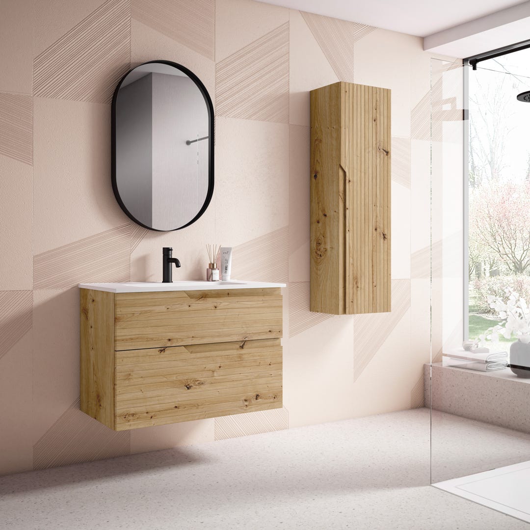 IRIS Wall-mounted Vanity, 30 in., Roble Costa