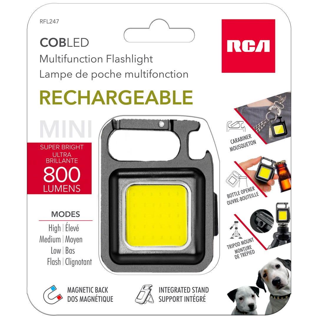 RCA Flashlight, Multi Rechargeable, 800 Lumens