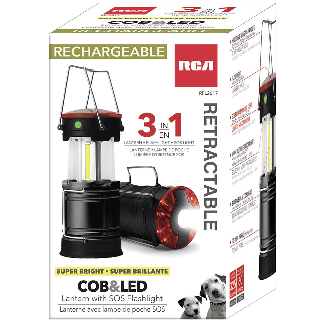 Rechargeable SOS COB Lantern with Flashlight
