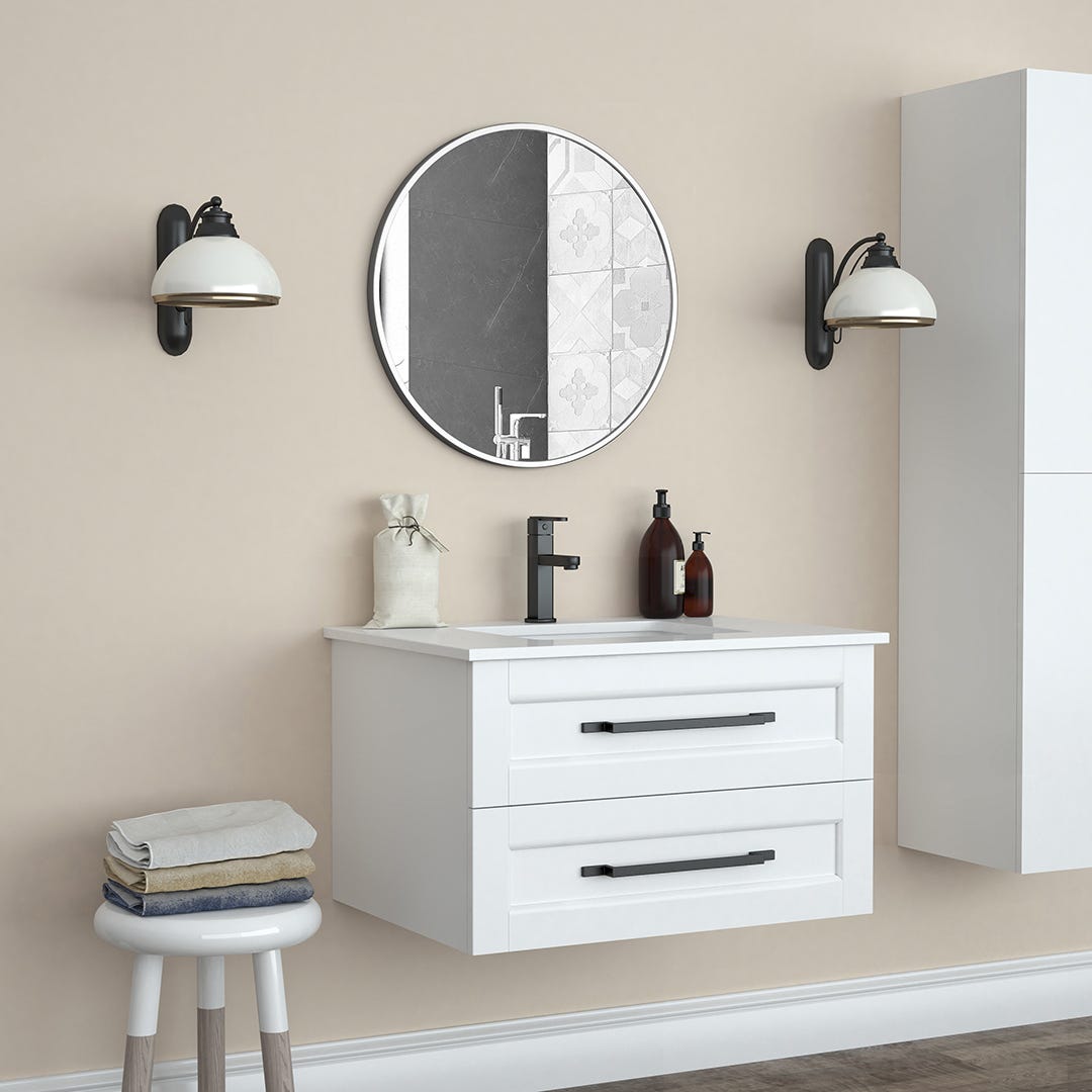 BRUNSWICK Mirror, White, 24 in.