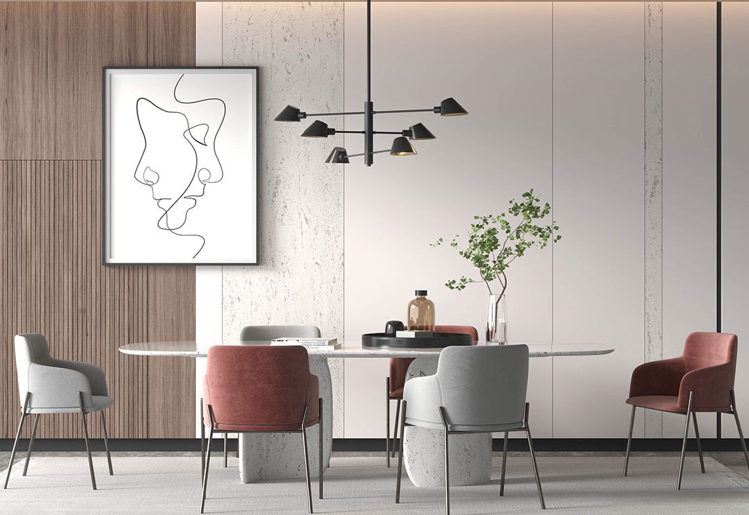 CAN FUGIO Pendant Light, 6 lights, black