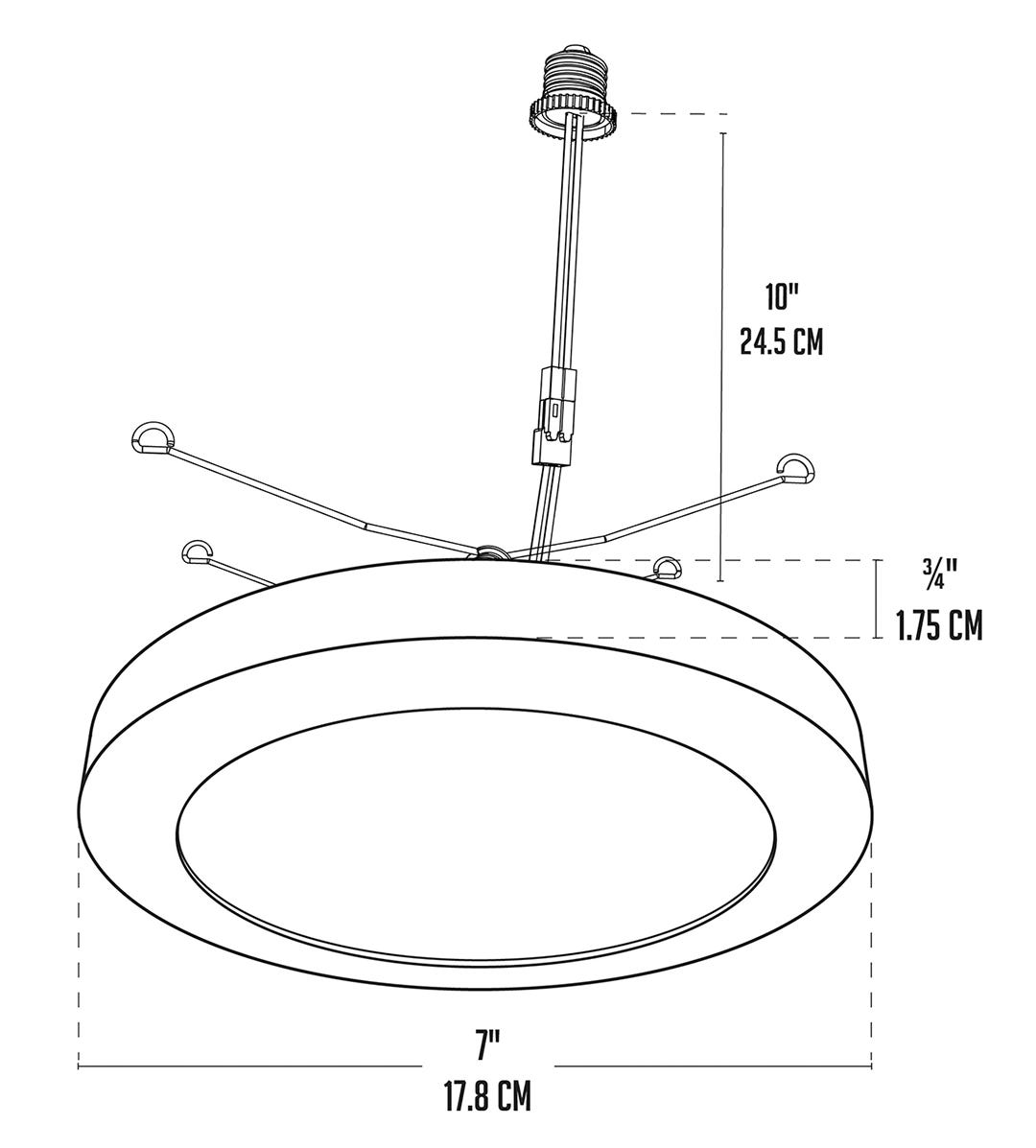 Ceiling Light, 1000 Lumens, 5CCT, 7 in., White