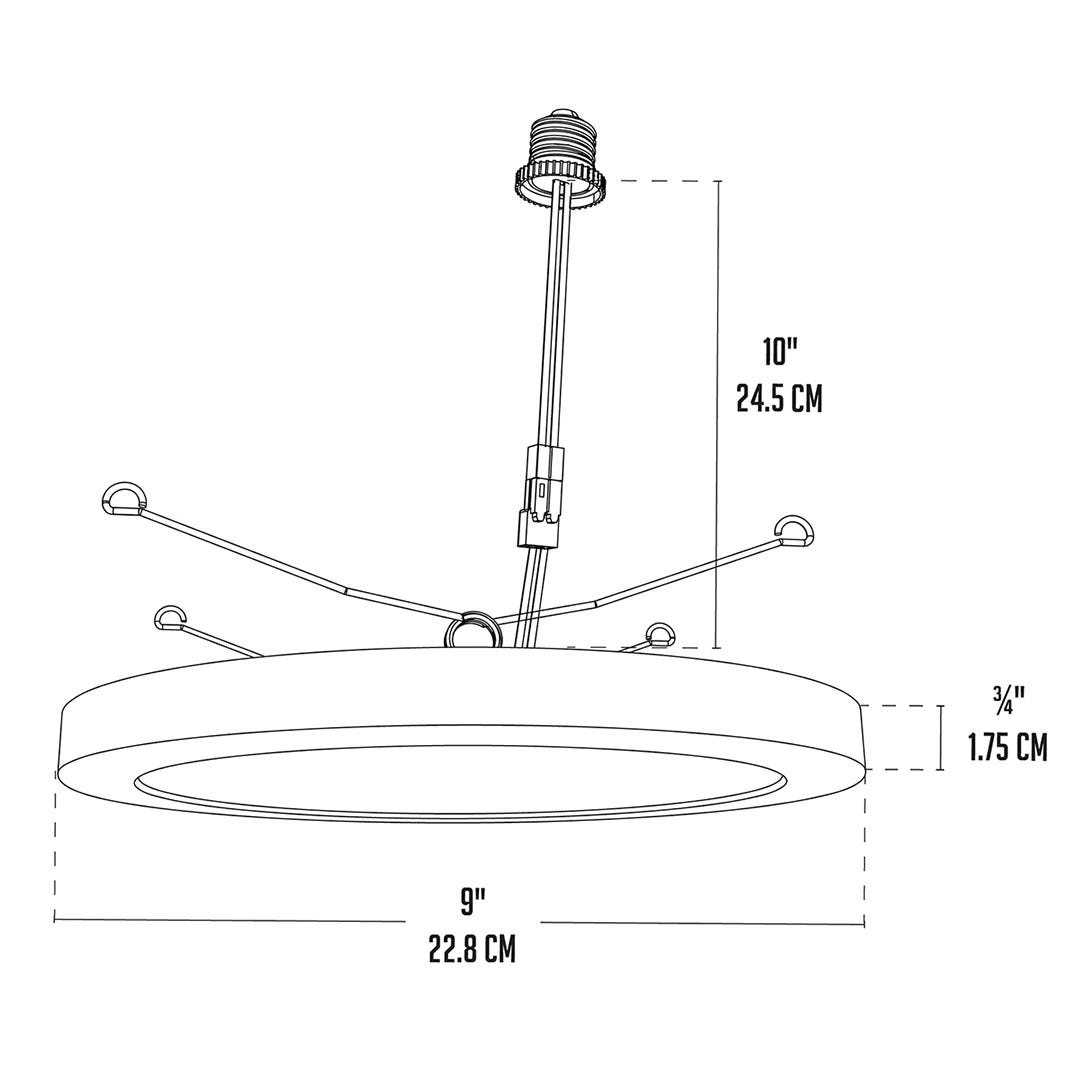 Ceiling Light, 1200 Lumens, 5CCT, 9 in., White