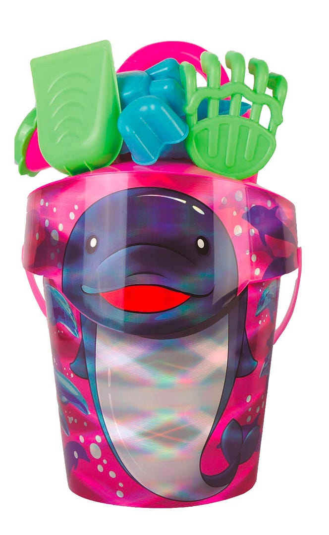 Animal Sand Play Bucket, 6 Pieces