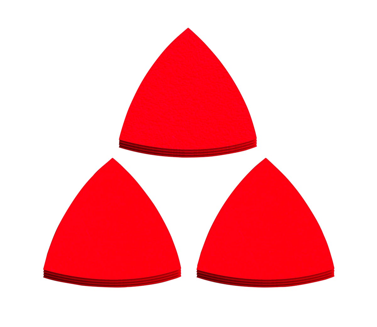 3-1/8-in. Oscillating Detail Triangle Sanding Sheet Assorted Grit 5-in. X 6-in. X 1-in., Red