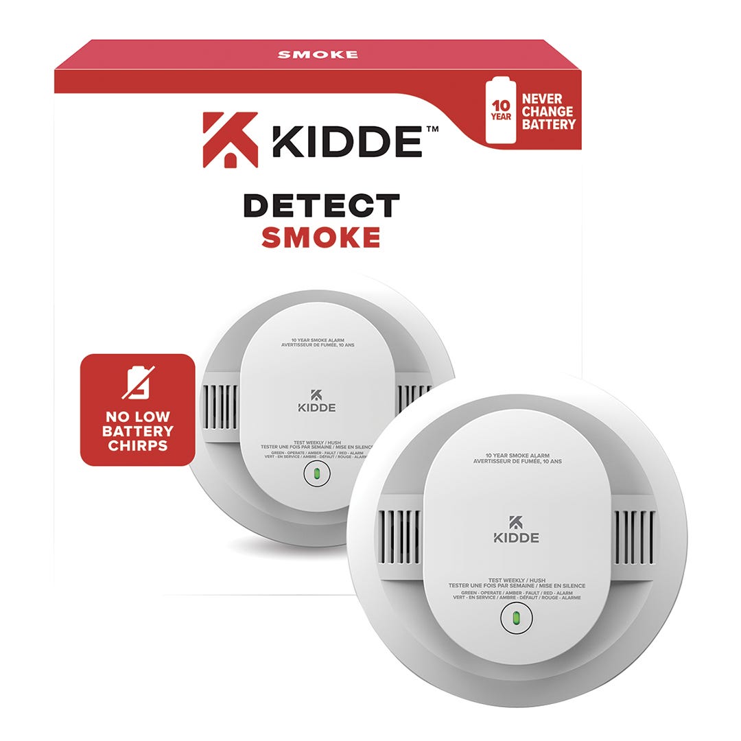 KIDDE Smoke Detector, 10-Year Lithium Battery