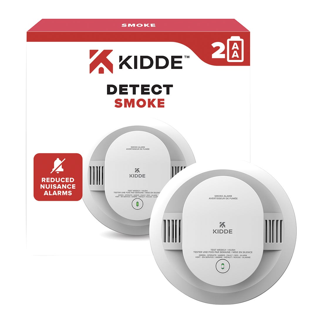 KIDDE Smoke Detector, Battery-Powered