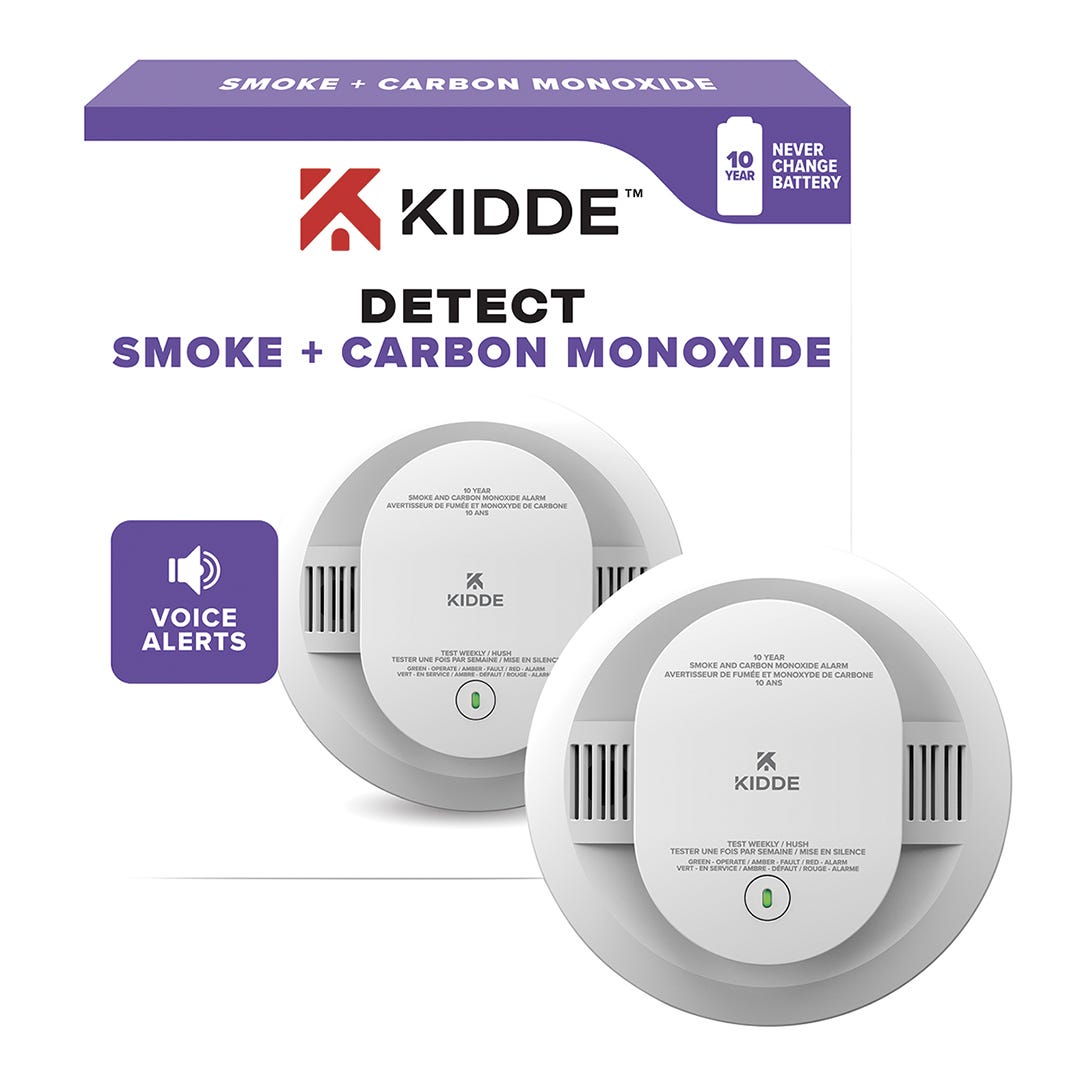 KIDDE Combination Voice Alarm, 10-Year Lithium Battery