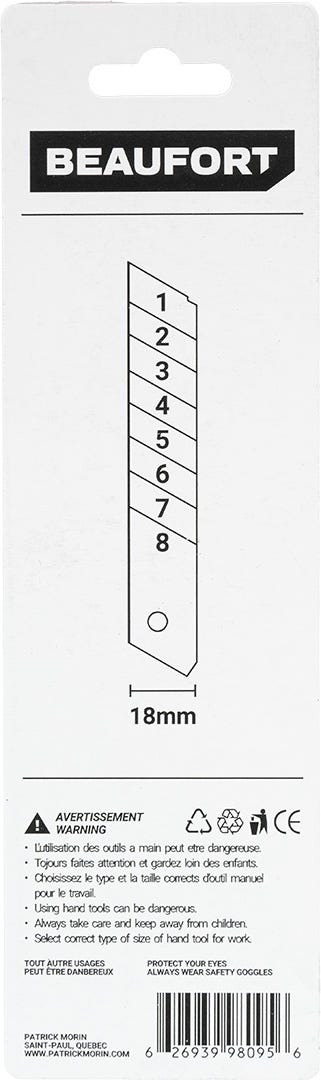Blades for Utility Knife, 18 mm, 10/Pack