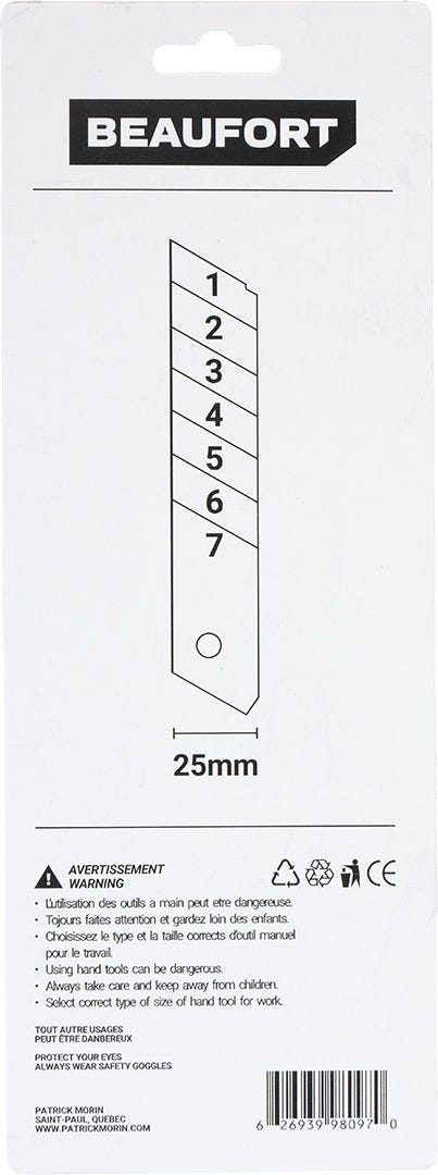 Blades for Utility Knife, 25 mm, 5/Pack