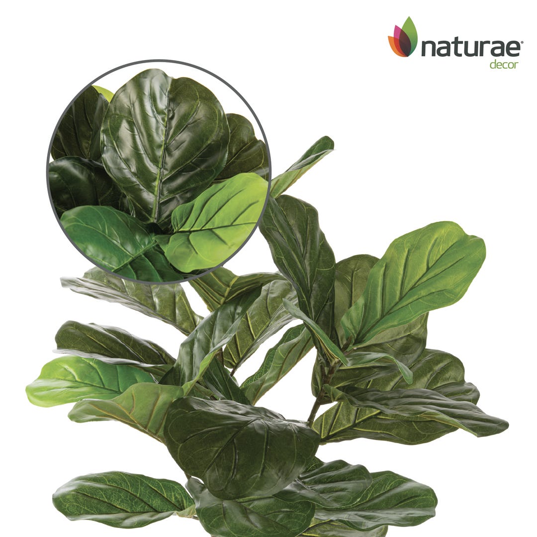 Artificial Ficus Lyrata In Black Pot, 27  in.