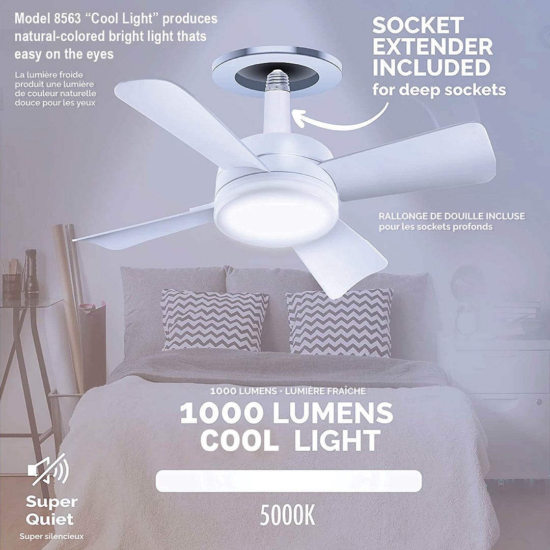 BELL + HOWELL LED Ceiling Fan, Flush Mount, 15.5 in.