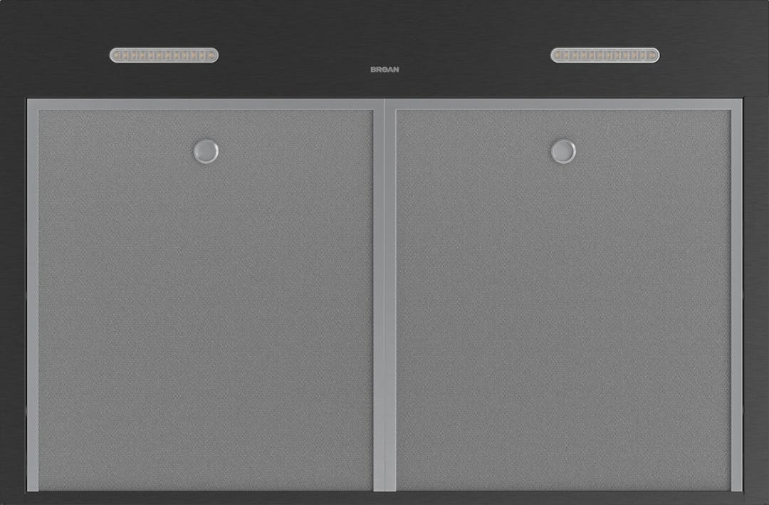 GLACIER Kitchen Hood, 350 MAX CFM, 1.5 Sones, Black Stainless Steel