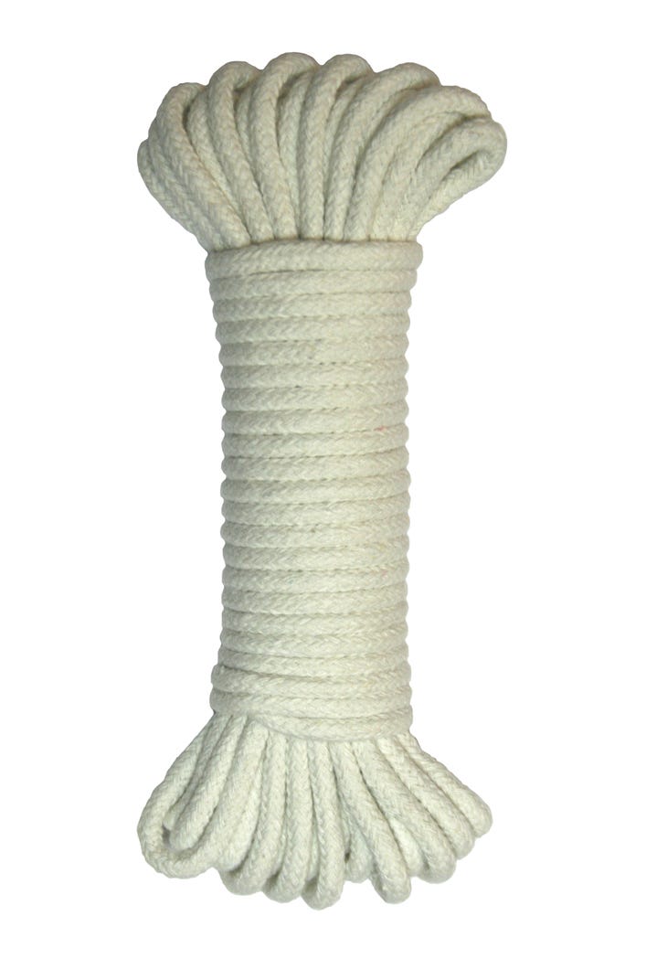 Rope Cotton Braided, White, 3/16 in. X 50 ft.