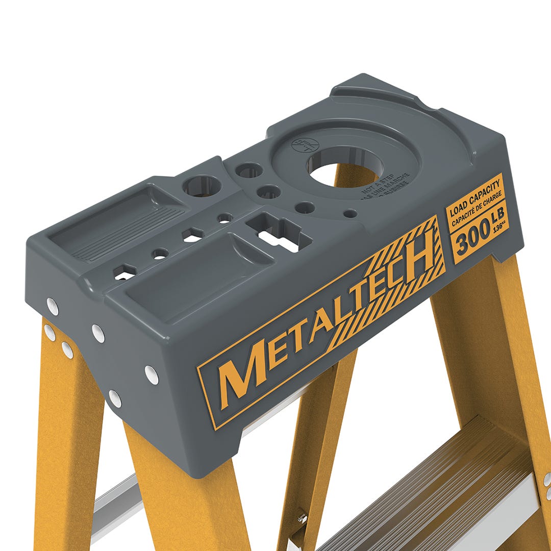 Fiberglass Stepladder, Grade 1A, 6 ft.