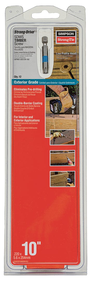 Exterior Grade Low Profile Screws, 10 in., black, 12/pack