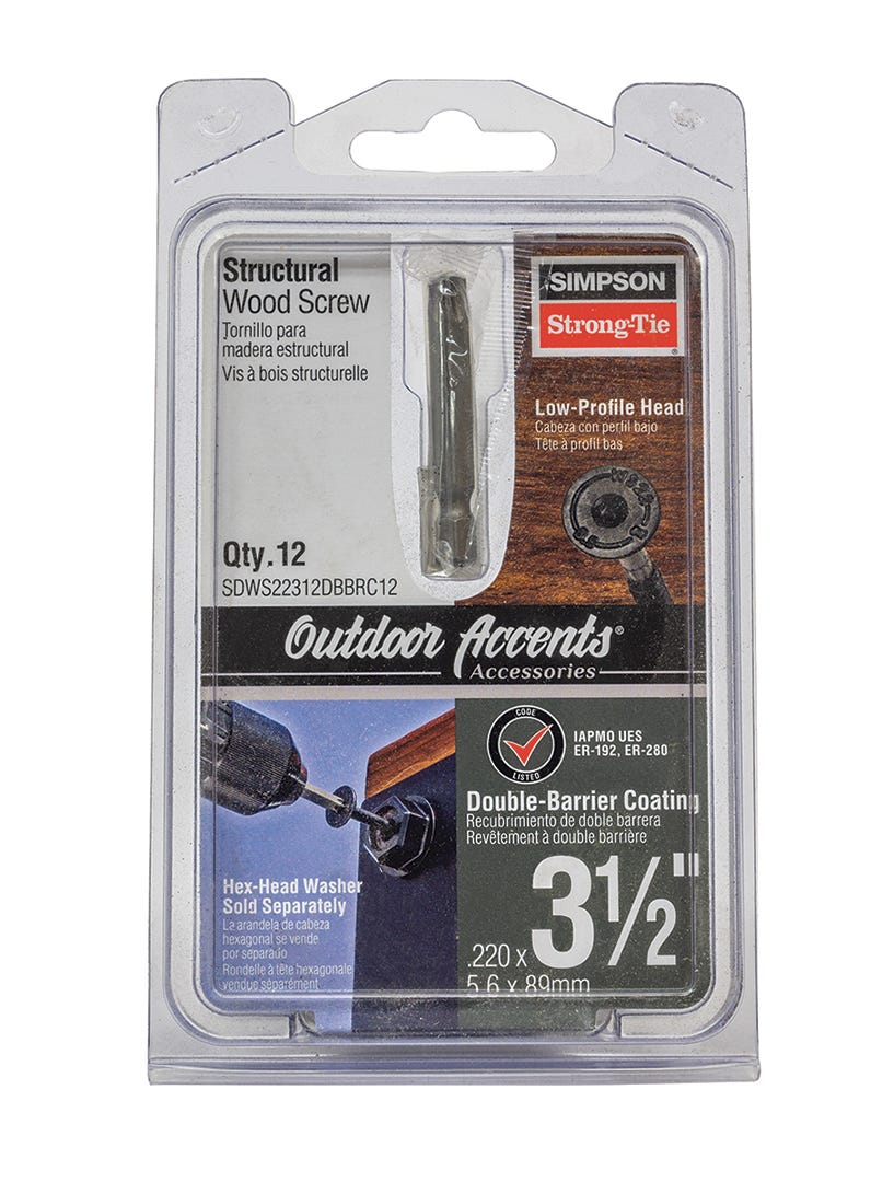 T40 Double Barrier Screws, 3-1/2 in., black, 12/pack