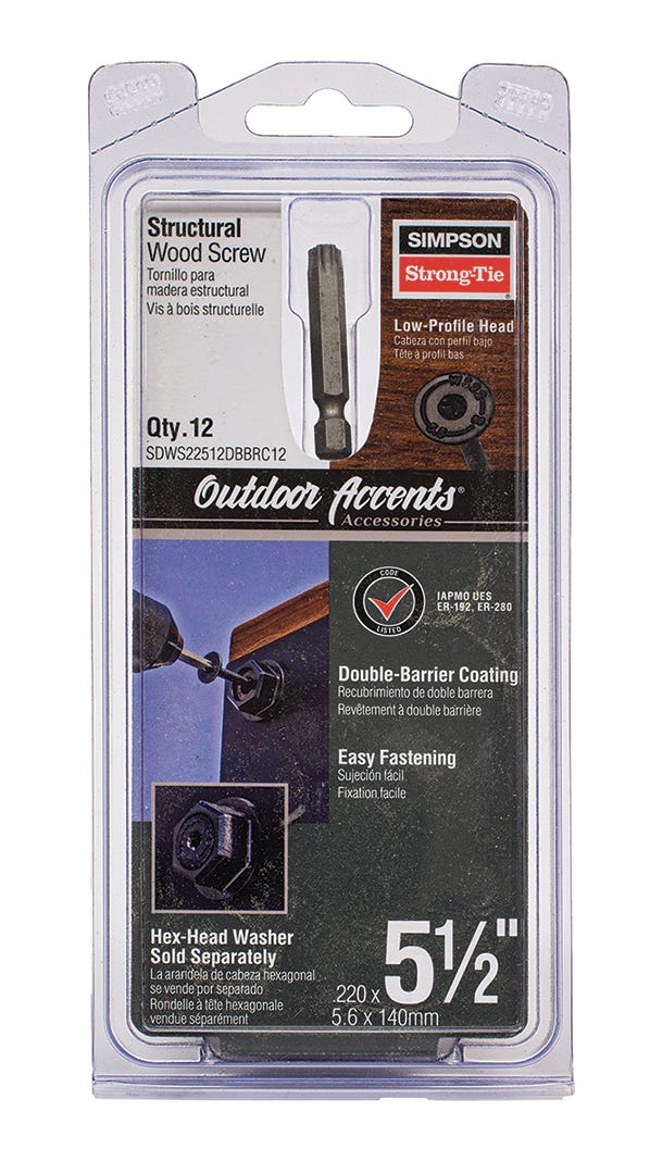 T40 Double Barrier Screws, 5-1/2 in., black, 12/pack
