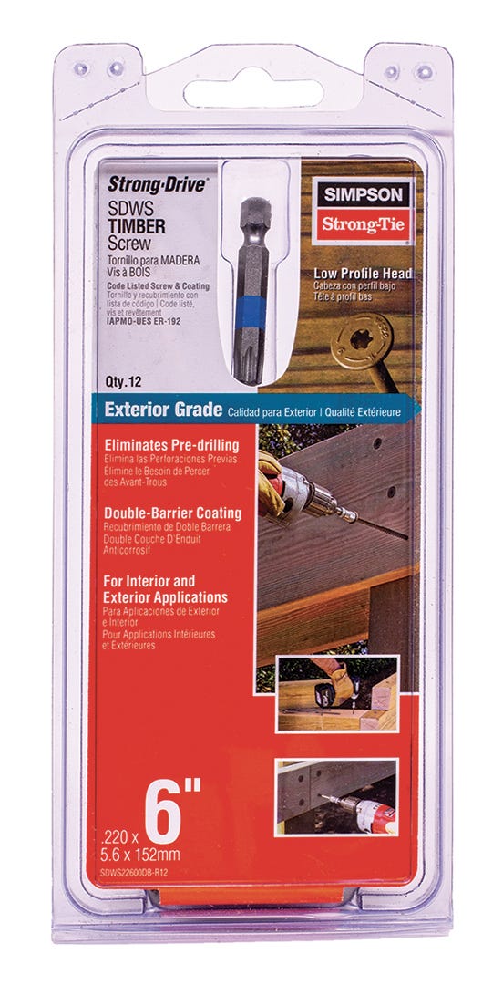 T40 Double Barrier Screws, 6 in., 12/pack
