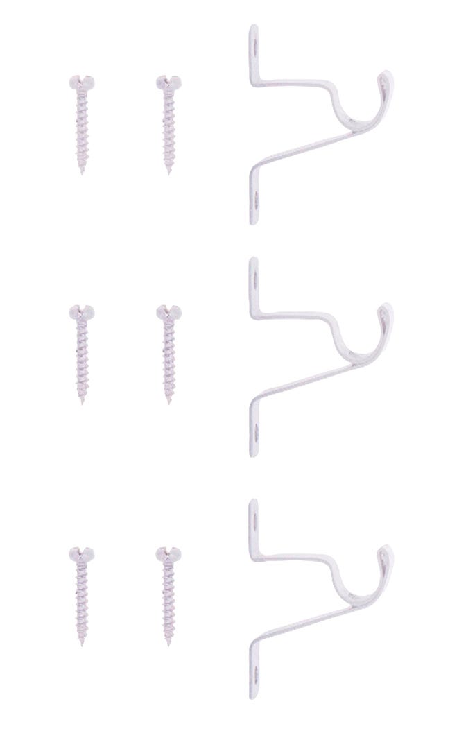 BRADY Curtain Rod, 48 in. to 84 in. x 7/16 in. dia, White