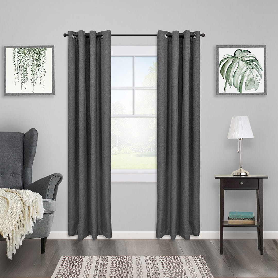 CHELSEY Curtain Rod, 28 in. to 48 in. x 5/8 in. dia, Black