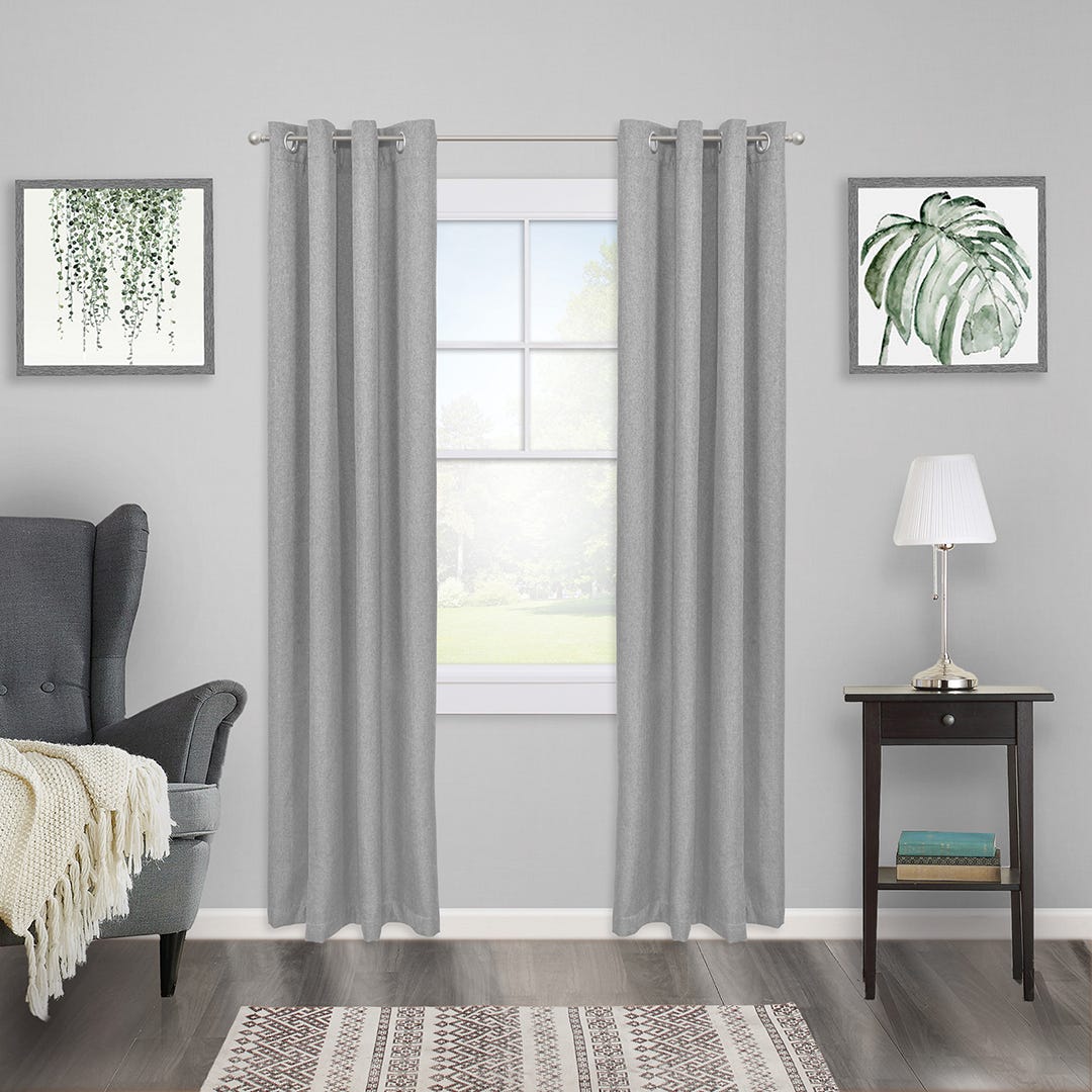 CHELSEY Curtain Rod, 28 in. to 48 in. x 5/8 in. dia, Brushed Steel