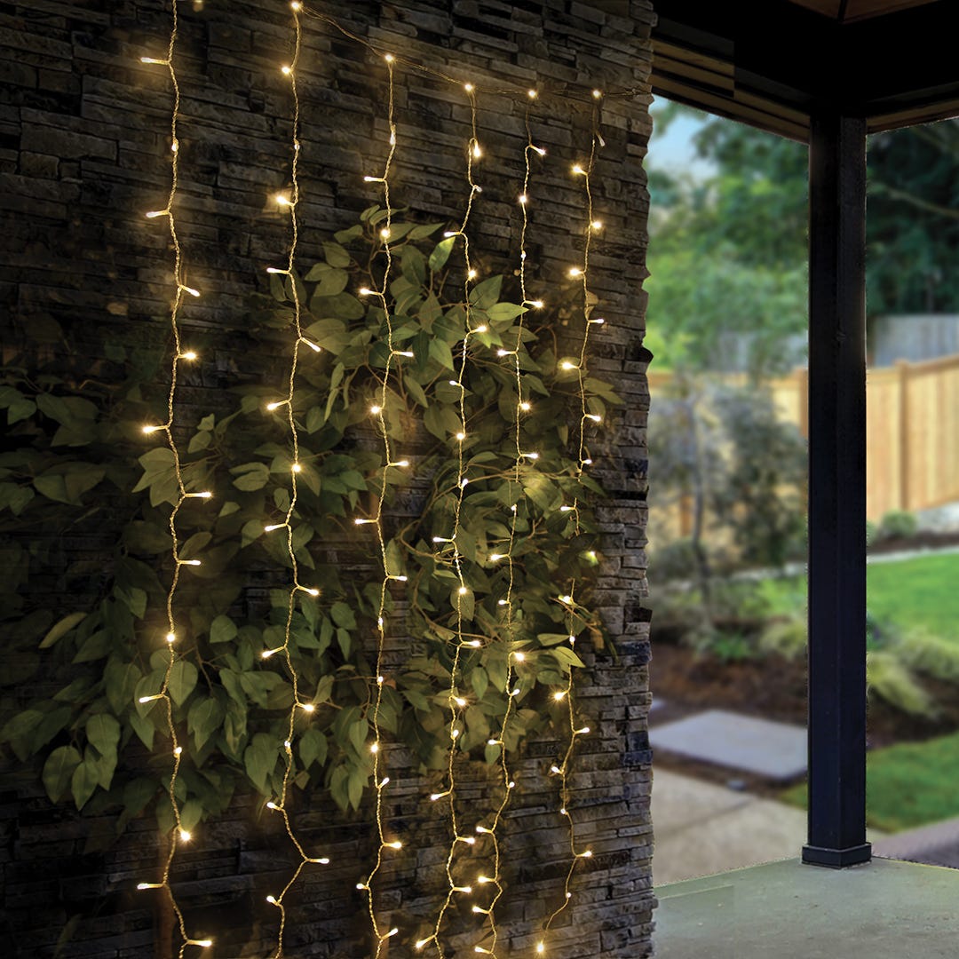 LED Solar Curtain Lights, 5mm, Warm White