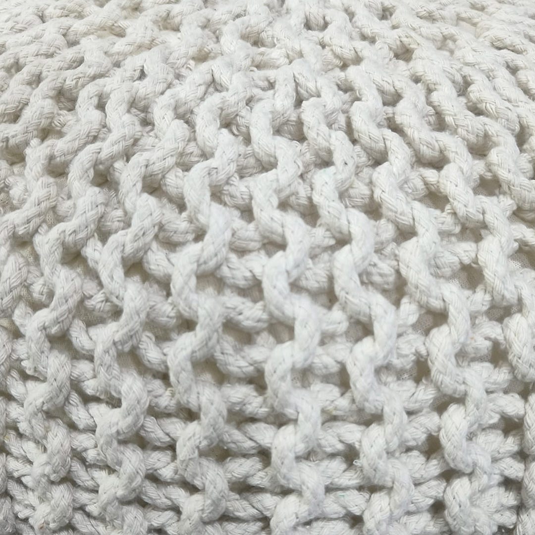 Macrame Pouf, Natural