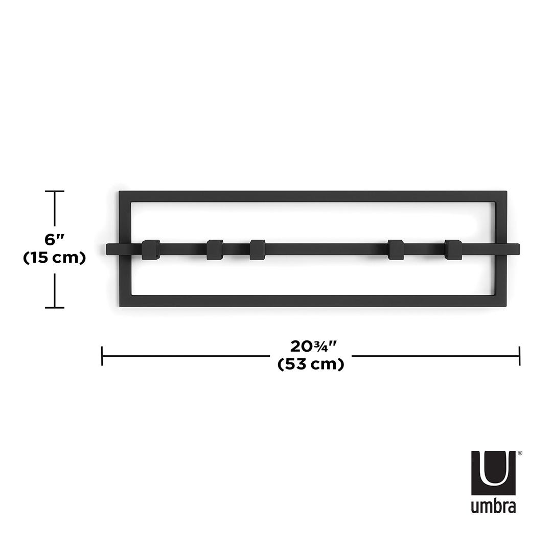 CUBIKO Wall Mount with 5 Hooks, Black