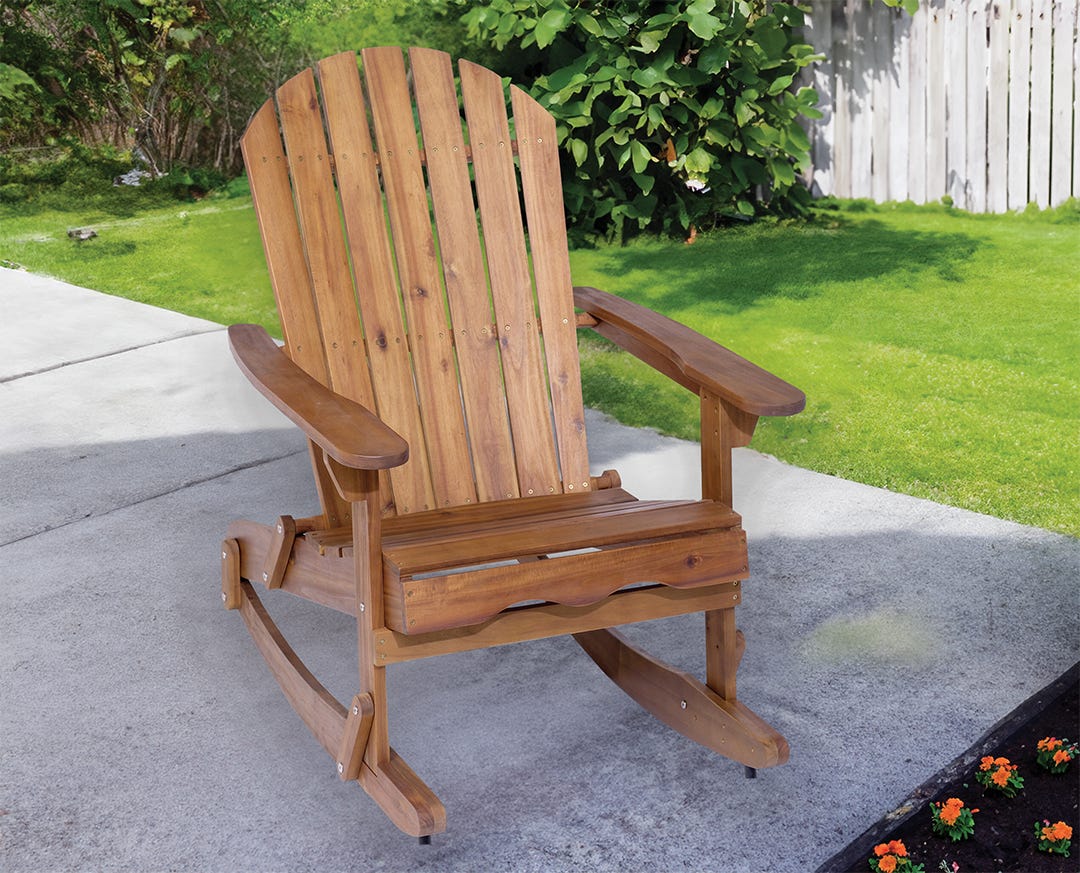 OMAHA Folding Rocking Chair, 29.20 in. x 38.20 in. x 39.50 in., natural