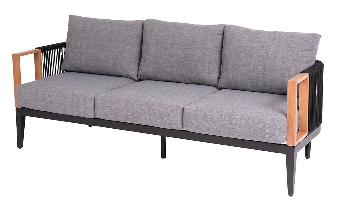SOFIA Conversation Set, 4 Pieces, Gray and Black